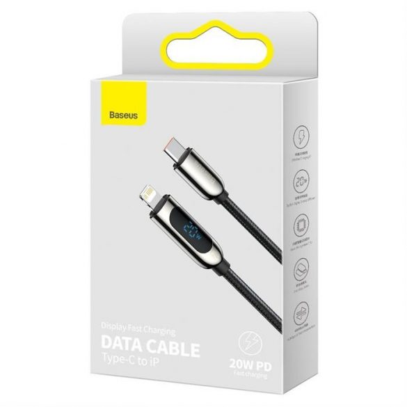 Cablu de date pentru încărcare rapidă Baseus Display tip C la IP 20W 2m negru