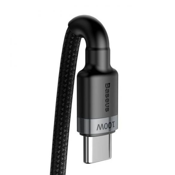 Baseus Cafule Cable Nylon împletit USB type-c PD Power Delivery 2.0 100W 20V 5A 2m gri (CATKLF-ALG1)