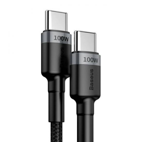 Baseus Cafule Cable Nylon împletit USB type-c PD Power Delivery 2.0 100W 20V 5A 2m gri (CATKLF-ALG1)