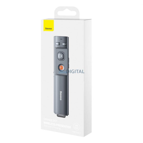 Pointer laser wireless Baseus Orange Dot pentru prezentări - gri (cu baterie)