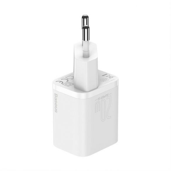 Încărcător de perete rapid Baseus Super Si 1C USB Type C 20 W Power Delivery + USB Type C - Cablu Lightning 1 m alb (TZCCSUP-B02)