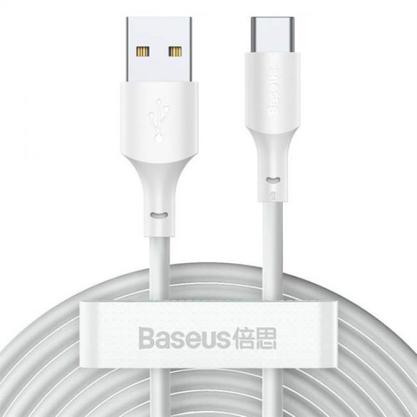 Baseus 2x set de cabluri USB Type-c Quick Charge Power Delivery Quick Charge 40 W 5 A 1,5 m alb (TZCATZJ-02)