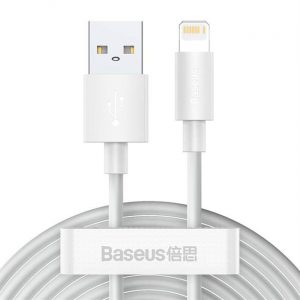 Baseus 2x set cablu USB - Lightning cu încărcare rapidă Power Delivery 1,5 m alb (TZCALZJ-02)