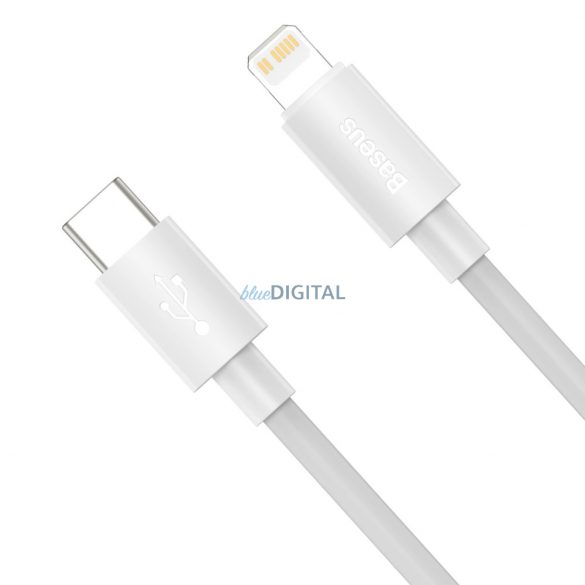 Cablu Baseus Simple Wisdom Lightning / USB-C 20W 1,5 m 2 buc - alb