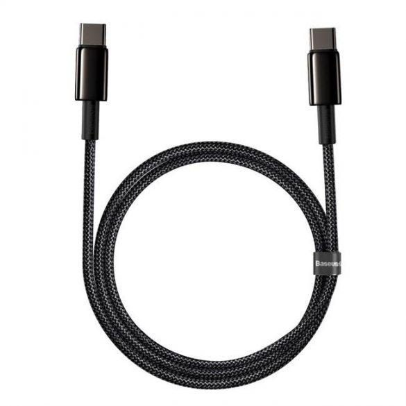 Baseus Type-c USB - Cablu USB Type-c Livrare putere Încărcare rapidă 100 W 5 A 1 m negru (CATWJ-01)