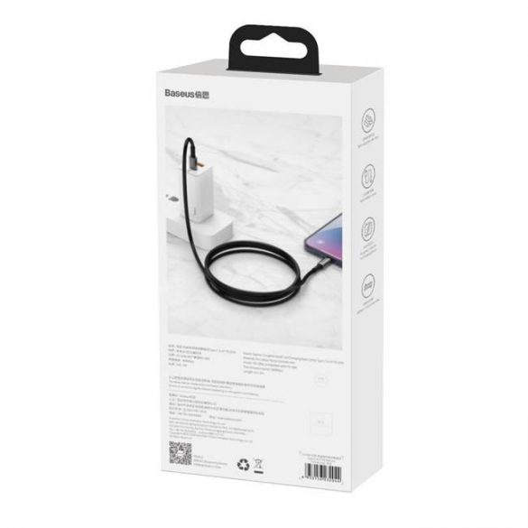 Baseus Type-c USB - Cablu USB Type-c Livrare putere Încărcare rapidă 100 W 5 A 2 m negru (CATWJ-A01)