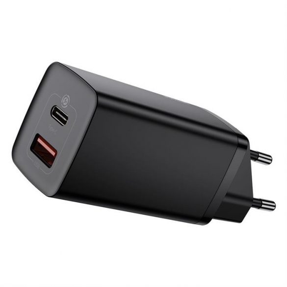 Încărcător de perete rapid Baseus GaN2 Lite 65 W USB / USB tip C Încărcare rapidă 3.0 Livrare energie (nitrură de galiu) negru (CCGAN2L-B01)