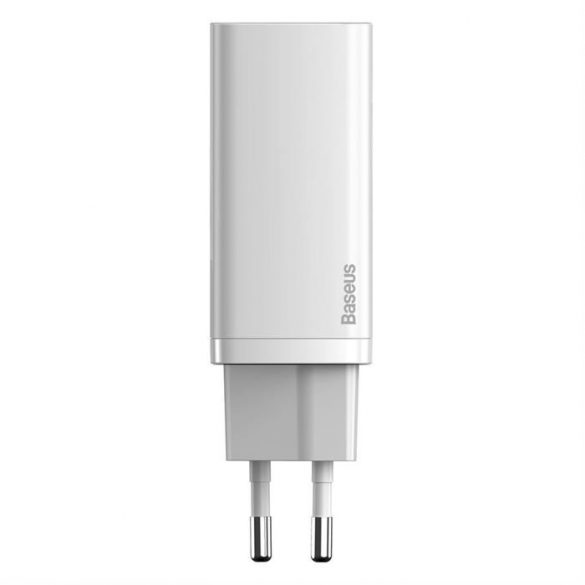 Baseus GaN2 Lite încărcător rapid de perete 65W USB / USB Tip C Quick Charge 3.0 Power Delivery (nitrură de galiu) alb (CCGAN2L-B02)