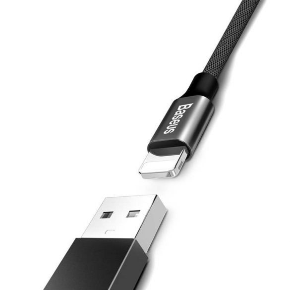 Material cablu Baseus Yiven USB / Lightning Braid 1,2 m negru (CALYW-01)