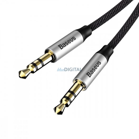 Cablu audio AUX stereo Baseus Yiven M30 3,5 mm mini mufă tată 1,5 m argintiu-negru (CAM30-CS1)