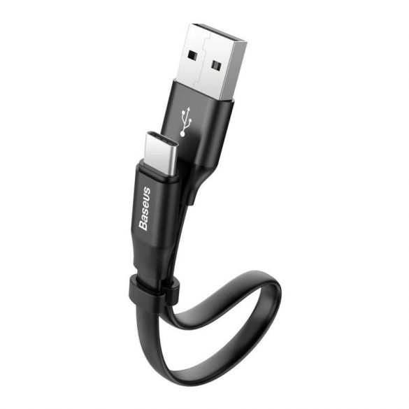 Baseus Quick Flat Portable USB / USB - C Cable Buckle 2A 0,23M negru (CATMBJ - 01)