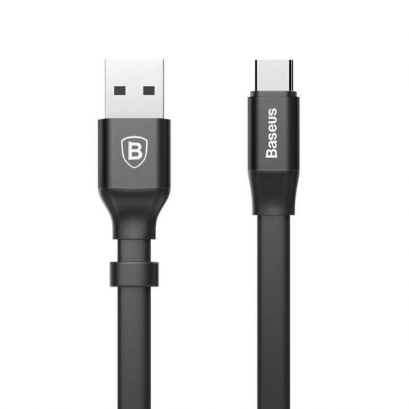 Baseus Quick Flat Portable USB / USB - C Cable Buckle 2A 0,23M negru (CATMBJ - 01)