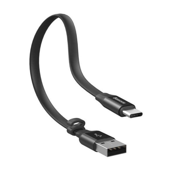 Baseus Quick Flat Portable USB / USB - C Cable Buckle 2A 0,23M negru (CATMBJ - 01)