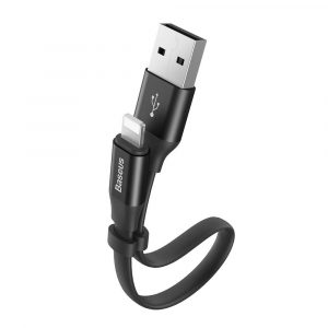 Baseus Fürge Flat portabil USB / Lightning cablu Buckle 2A 0.23M negru (CATMBJ-01)