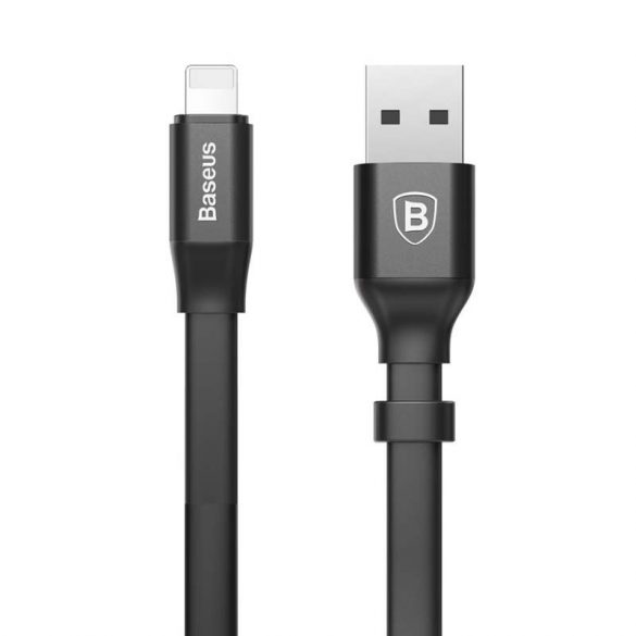 Baseus Fürge Flat portabil USB / Lightning cablu Buckle 2A 0.23M negru (CATMBJ-01)