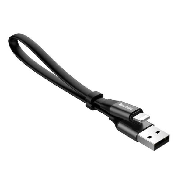 Baseus Fürge Flat portabil USB / Lightning cablu Buckle 2A 0.23M negru (CATMBJ-01)