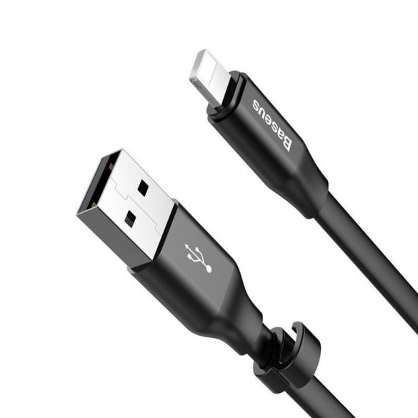 Baseus Fürge Flat portabil USB / Lightning cablu Buckle 2A 0.23M negru (CATMBJ-01)