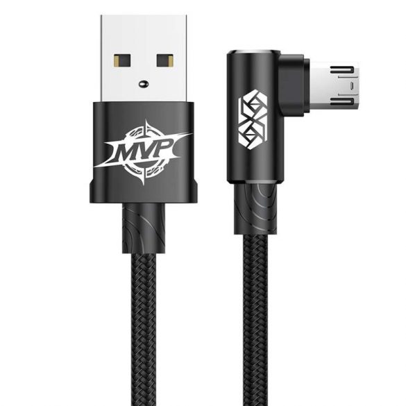 Baseus MVP Cablu cu două fețe tip cot micro USB 1.5A 2M Negru (CAMMVP - B01)