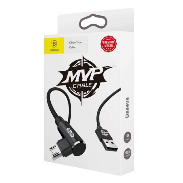 Baseus MVP Cablu cu două fețe tip cot micro USB 1.5A 2M Negru (CAMMVP - B01)