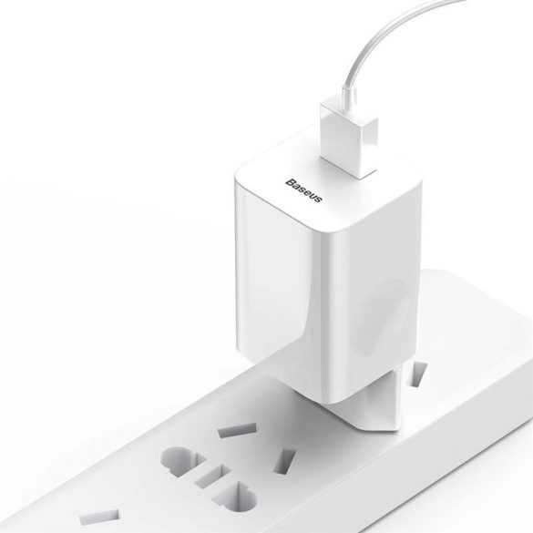 Baseus Charge Quick Charger Adaptor încărcător încărcător de rețea USB Quick Charge 3.0 QC 3.0 alb (CCALL - BX02)