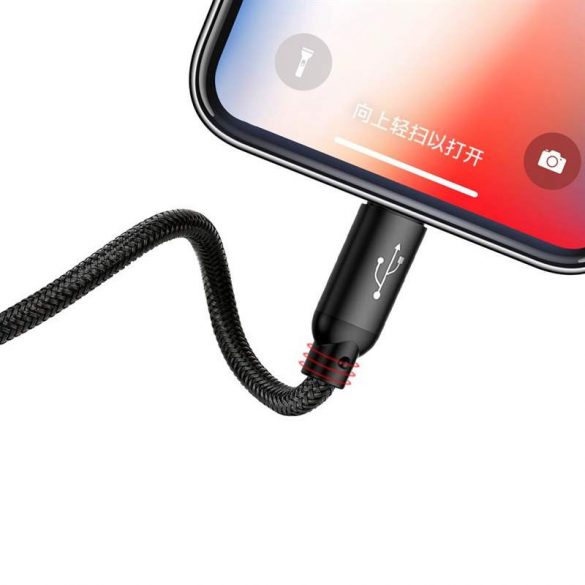 Baseus trei culori de bază Cablu USB - micro USB / Lightning / USB - C Cablu Nylon 3.5A 1.2m negru (CAMLT - BSY01)