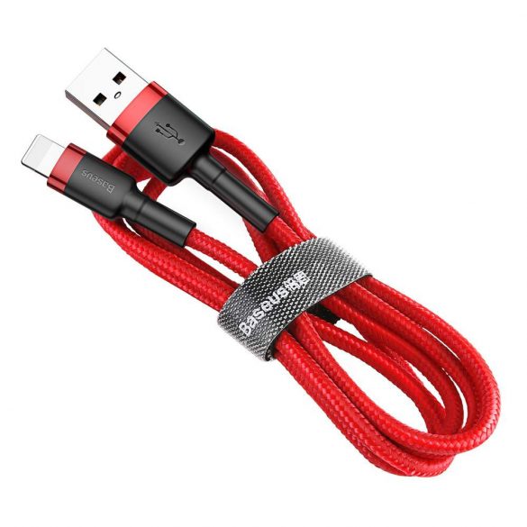 Baseus Cafule Cablu durabil împletit din nailon USB / Lightning QC3.0 2.4a 0,5M roșu (CALKLF-A09)