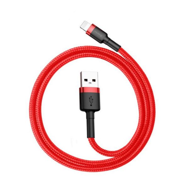 Baseus Cafule Cablu durabil împletit din nailon USB / Lightning QC3.0 2.4a 0,5M roșu (CALKLF-A09)