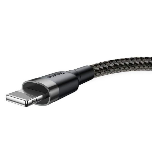 Baseus Cafule Cablu durabil împletit din nailon USB/Lightning QC3.0 2.4a 0.5M negru-gri (CALKLF-AG1)