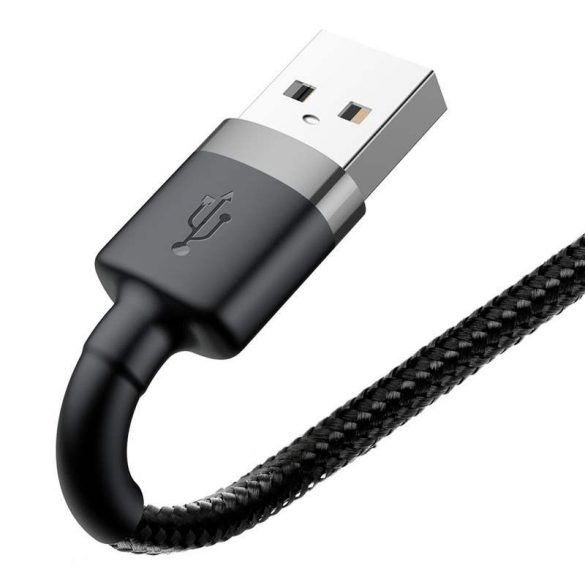 Baseus Cafule Cablu durabil împletit din nailon USB/Lightning QC3.0 2.4a 0.5M negru-gri (CALKLF-AG1)