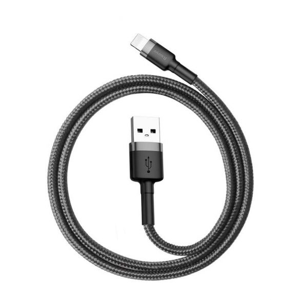 Baseus Cafule Cablu durabil împletit din nailon USB/Lightning QC3.0 2.4a 0.5M negru-gri (CALKLF-AG1)