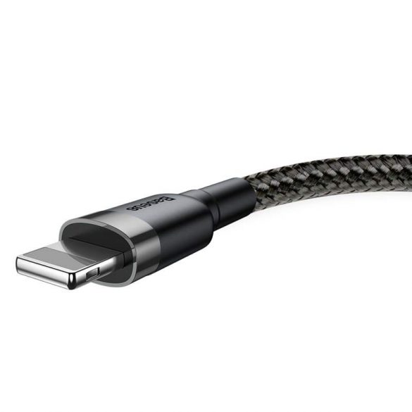 Baseus Cafule Cablu durabil împletit din nailon USB/Lightning QC3.0 2.4a 1M negru-gri (CALKLF-BG1)