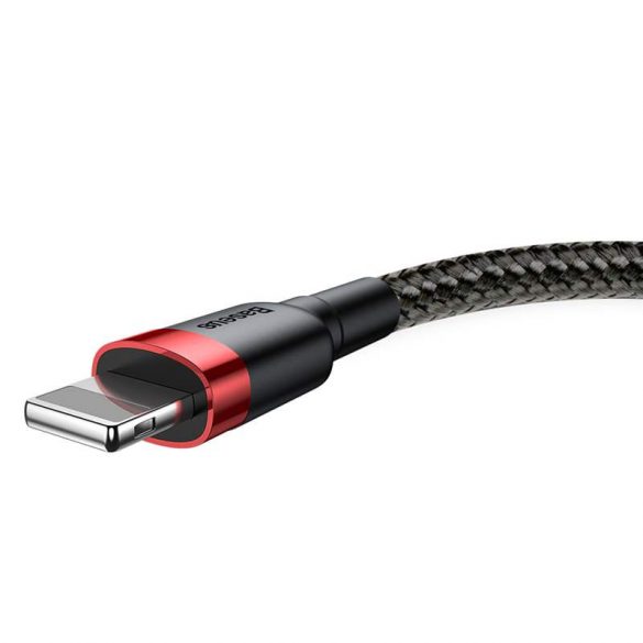 Baseus Cafule Cablu durabil împletit din nailon USB/Lightning QC3.0 2.4a 1M negru-roșu (CALKLF-B19)