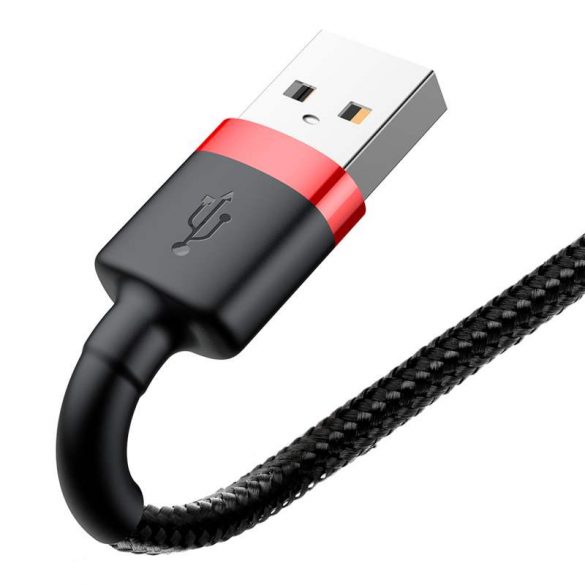 Baseus Cafule Cablu durabil împletit din nailon USB/Lightning QC3.0 2.4a 1M negru-roșu (CALKLF-B19)