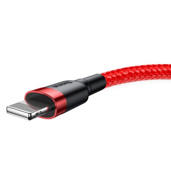 Baseus Cafule Cablu durabil din nailon împletit USB / Lightning QC3.0 1.5A 2M roșu (CALKLF-C09)