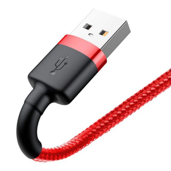 Baseus Cafule Cablu durabil din nailon împletit USB / Lightning QC3.0 1.5A 2M roșu (CALKLF-C09)