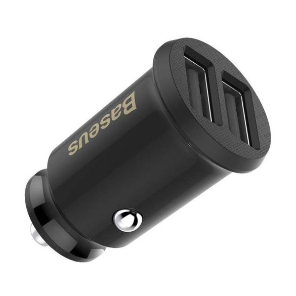 Baseus Grain Car Charger Mini Universal Smart Car Charger 2 USB 3.1A Negru (CCALL - ML01)