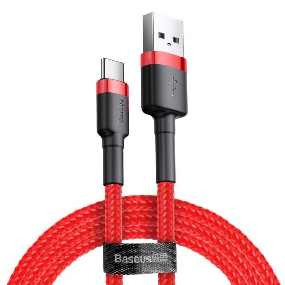 Baseus Cafule Cable cu cablu de nylon durabil USB / USB-C QC3.0 3A 0,5M roșu (CATKLF-A09)