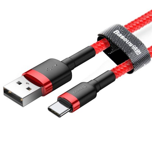 Baseus Cafule Cable cu cablu de nylon durabil USB / USB-C QC3.0 3A 0,5M roșu (CATKLF-A09)