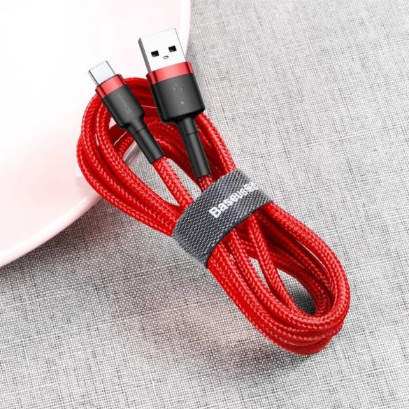 Baseus Cafule Cable cu cablu de nylon durabil USB / USB-C QC3.0 3A 0,5M roșu (CATKLF-A09)