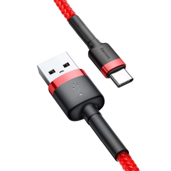 Baseus Cafule Cable cu cablu de nylon durabil USB / USB-C QC3.0 3A 0,5M roșu (CATKLF-A09)