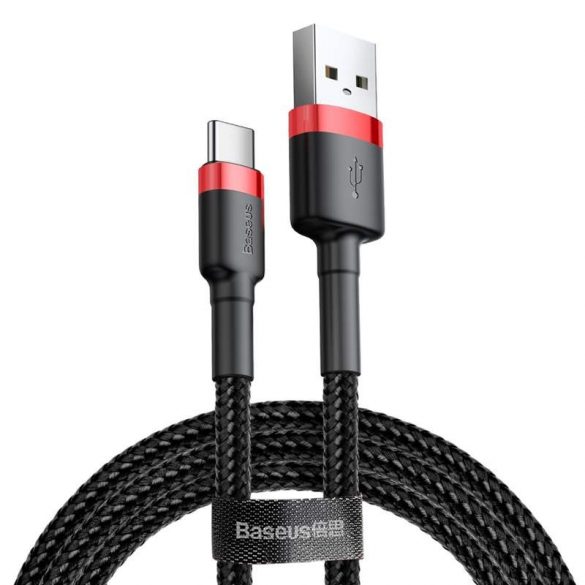 Baseus Cafule Cable cablu de nylon litz durabil USB / USB - C QC3.0 3A 0,5M negru - roșu (CATKLF - A91)