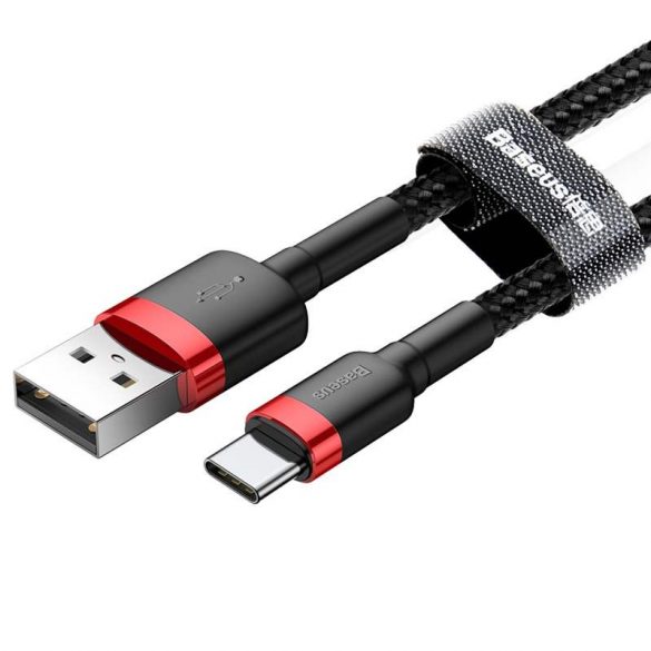 Baseus Cafule Cable cablu de nylon litz durabil USB / USB - C QC3.0 3A 0,5M negru - roșu (CATKLF - A91)