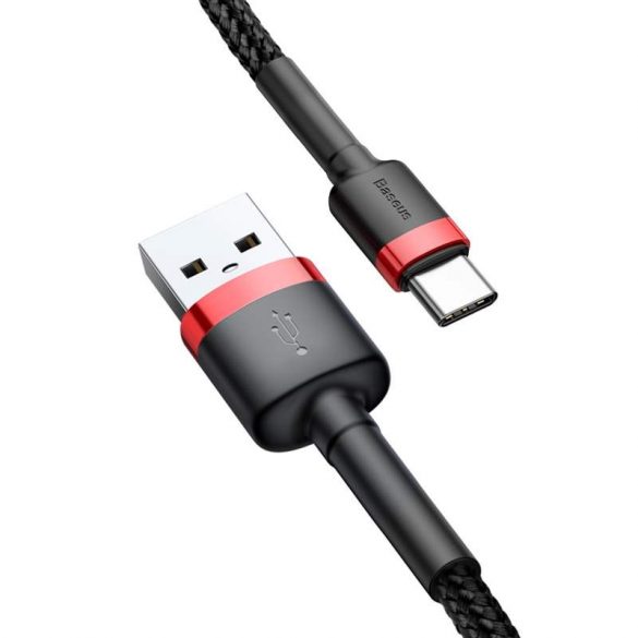 Baseus Cafule Cable cablu de nylon litz durabil USB / USB - C QC3.0 3A 0,5M negru - roșu (CATKLF - A91)