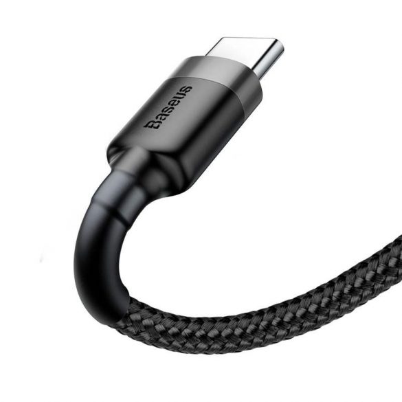 Baseus Cafule Cablu din nailon împletit durabil USB / USB - C QC3.0 3A 0,5M negru - gri (CATKLF - AG1)