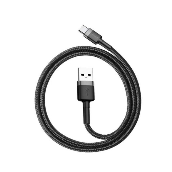 Baseus Cafule Cablu din nailon împletit durabil USB / USB - C QC3.0 3A 0,5M negru - gri (CATKLF - AG1)