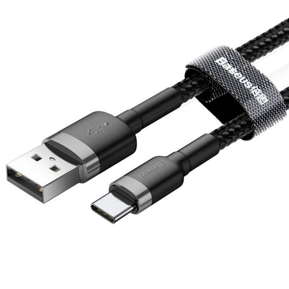 Baseus Cafule Cable cablu de nylon durabil USB / USB - C QC3.0 3A 1M negru - gri (CATKLF - BG1)