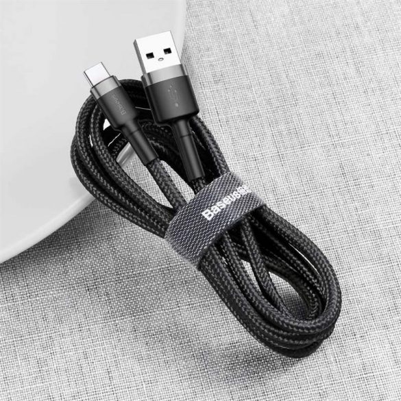 Baseus Cafule Cable cablu de nylon durabil USB / USB - C QC3.0 3A 1M negru - gri (CATKLF - BG1)