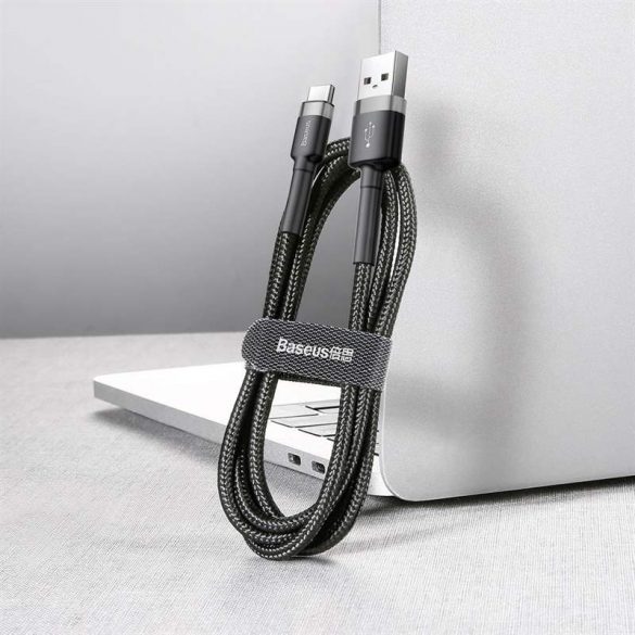 Baseus Cafule Cable cablu de nylon durabil USB / USB - C QC3.0 3A 1M negru - gri (CATKLF - BG1)