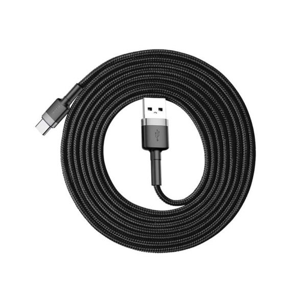 Baseus Cafule Cablu din nailon împletit durabil USB/USB - C QC3.0 2A 2M negru - gri (CATKLF - CG1)