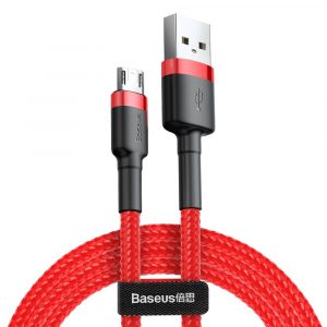 Baseus Cafule Cablu durabil din nailon împletit USB / micro USB QC3.0 1.5A 2M roșu (CAMKLF - C09)